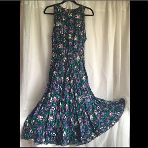 Vintage Iris print dress with belt ED Michaels